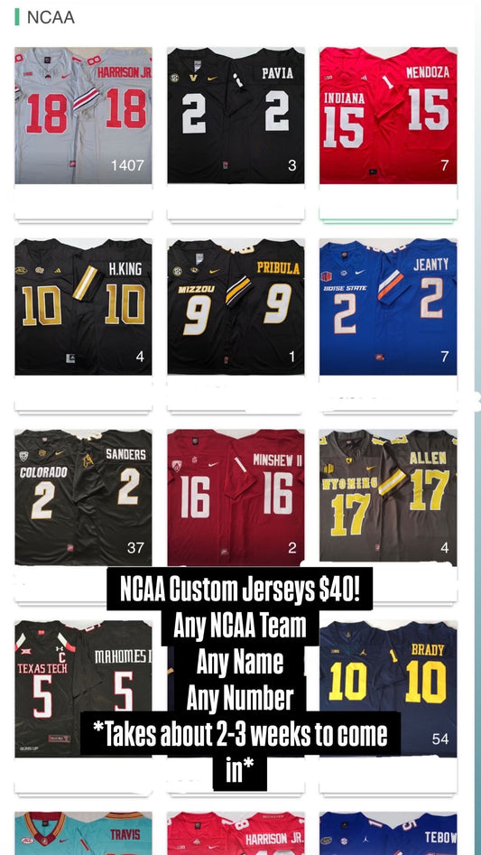 NCAA Custom jerseys