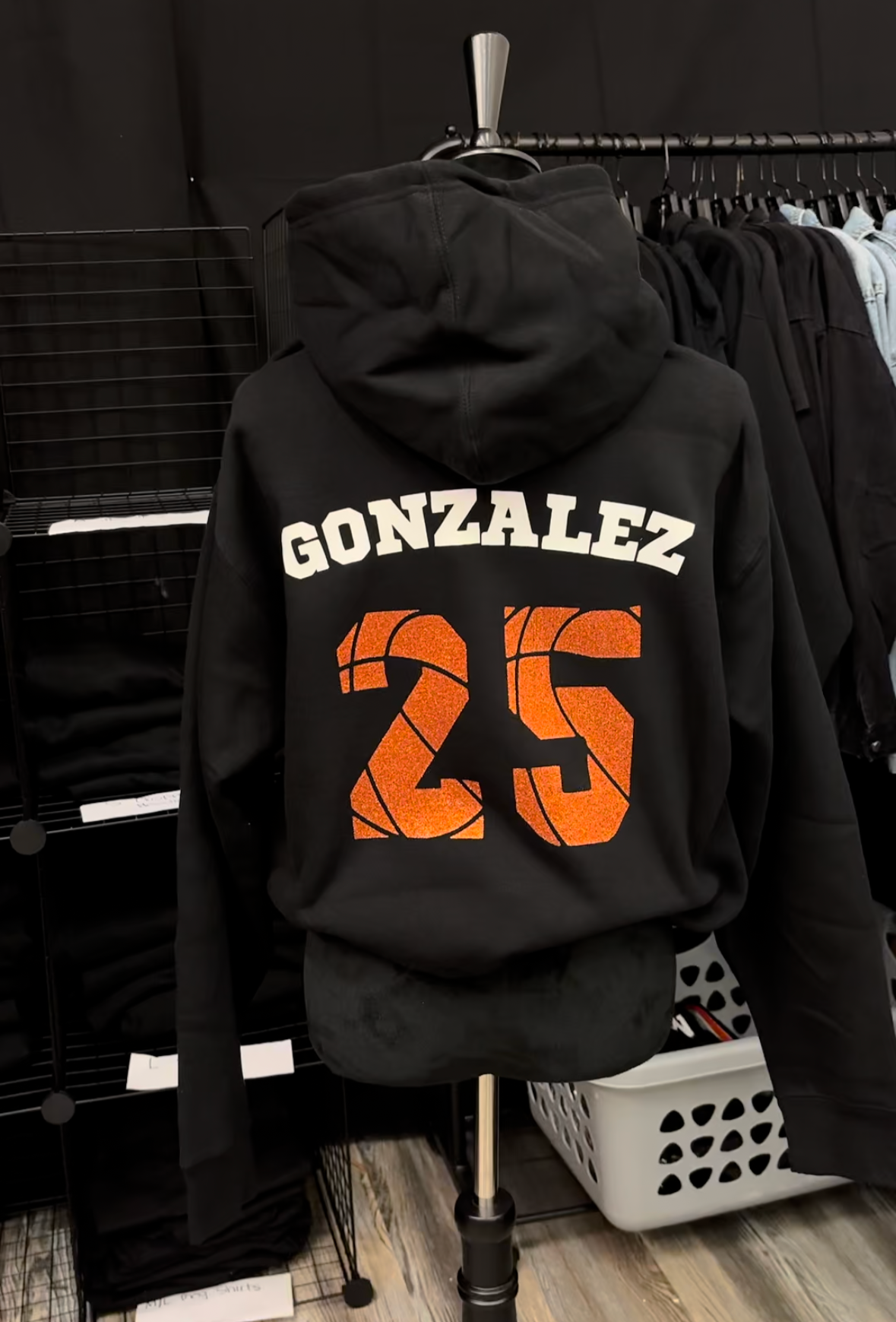 Basketball Number hoodie with last name