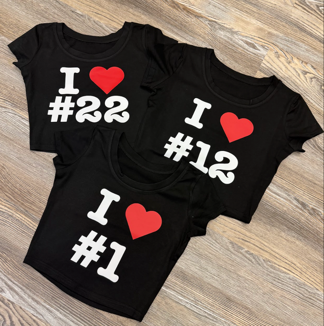 Cropped Shirt "I <3"